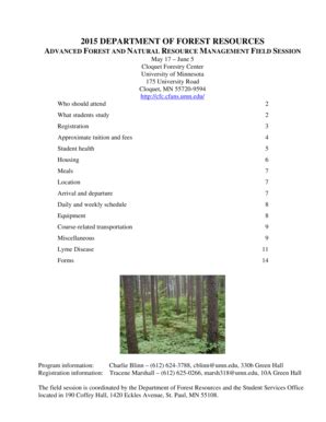 Fillable Online Forestry Umn Department Of Forest Resources