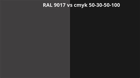 Ral 9017 Vs Cmyk 50 30 50 100 Ral Colour Chart Uk