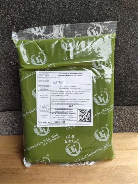 Yu Ai Pandan Mung Bean Paste Pasta Pandan Kacang Hijau 1KG Lazada