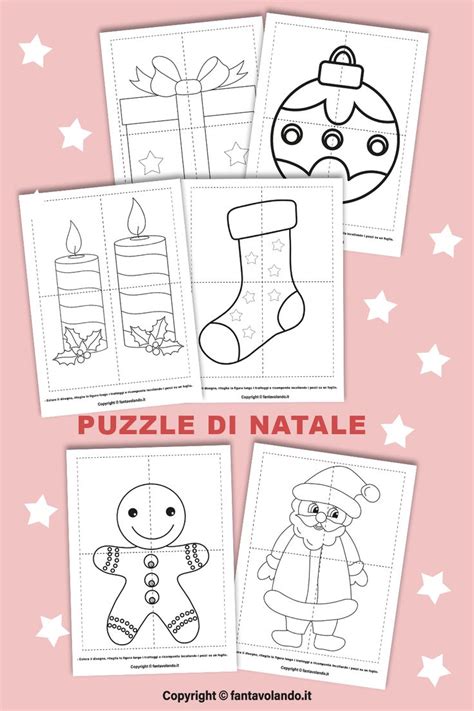 Schede Didattiche Puzzle Di Natale Natale Lavoretti Scuola Materna