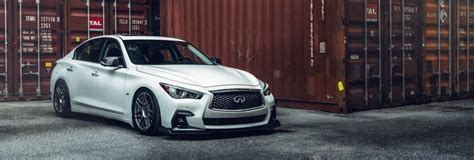 White Infiniti Q Forgestar F Wheels In Gloss Anthracite Forgestar