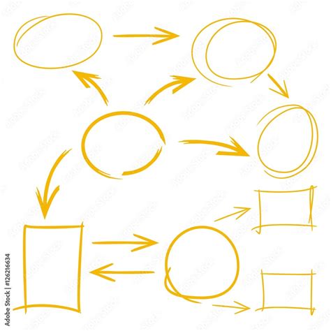 Hand Drawn Flow Chart Diagram Stock Vector Adobe Stock