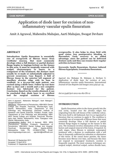 PDF Application Of Diode Laser For Excision Of Noninflammatory