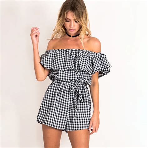 Buy 2017 Summer Off Shoulder Coveralls Women Sexy