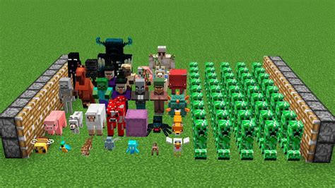 X Creepers And All Mobs Minecraft Combined Youtube