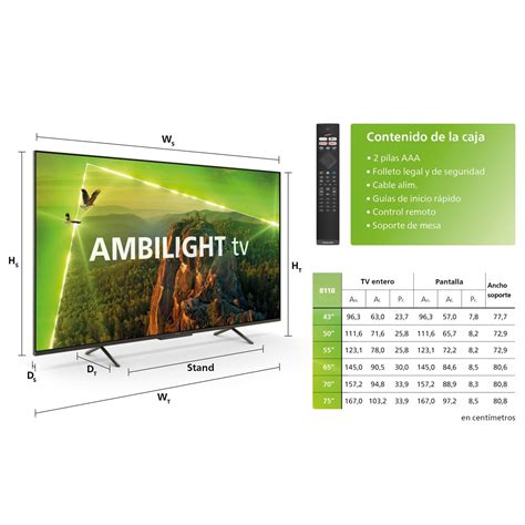 TV LED 108cm 43 Philips 43PUS8118 12 UHD 4K Ambilight 3 Lados