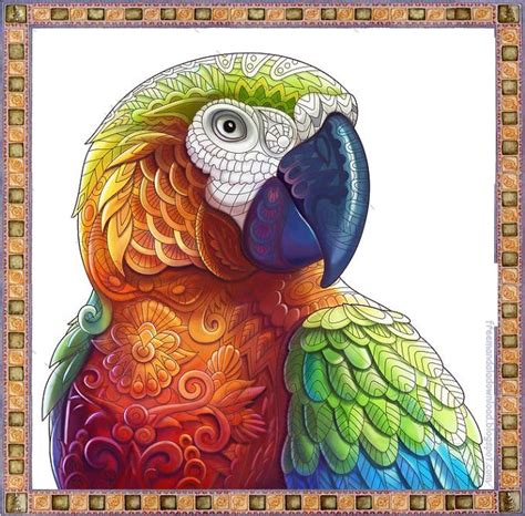 Papagei Mandala Ausmalbilder Zum Ausdrucken Parrot Mandala Coloring