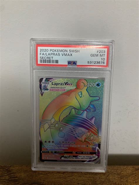 Mavin 2020 Pokemon SWSH Lapras VMAX PSA 10 Secret Rainbow 203 202