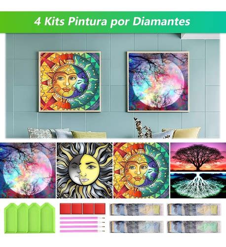 4 Set Diy Pinturas De Diamantes 5d Para Decoración De Hogar Meses sin