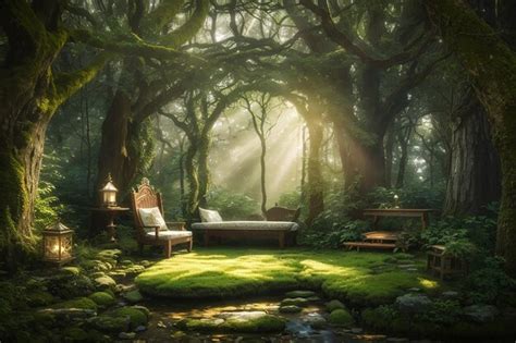 Premium Ai Image Enchanted Forest Retreat