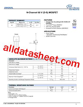 Sk L Datasheet Pdf Vbsemi Electronics Co Ltd