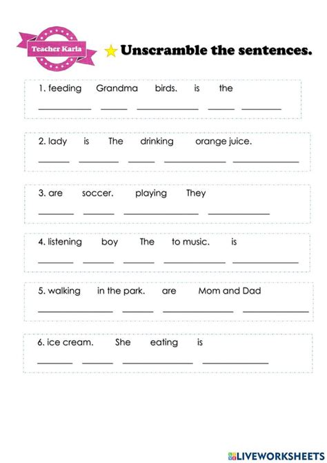 Unscramble The Sentences Worksheet Writing Worksheets Unscramble