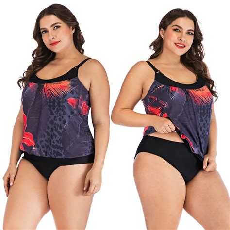 Womens Plus Size Swimsuit Split Swimwear Beach Bikini Sets Women S