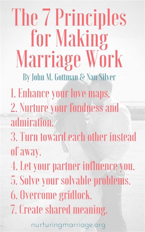 The Seven Principles For Making Marriage Work Worksheets