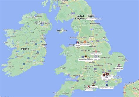 Interactive Map of Premier League Teams 2024-25 - ZeeMaps