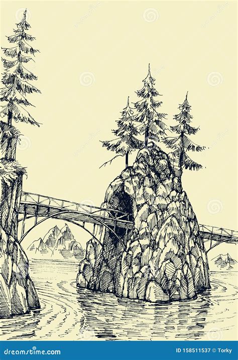 Drawing Viaduct Stock Image CartoonDealer 36177565