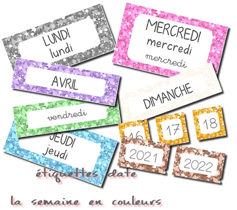 La maternelle de Laurène Les étiquettes dates