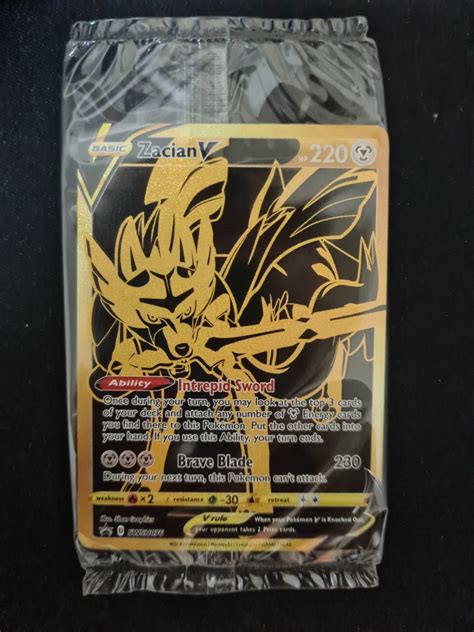 Pokemon Tcg Sword Shield Ultra Premium Box Promo Gold Card Zacian V