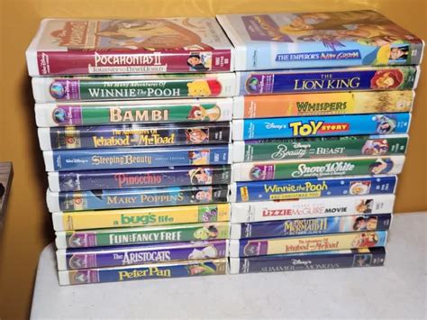 Lot Of Disney Vhs Tapes Bambi Cinderella Beauty The Beast Pooh