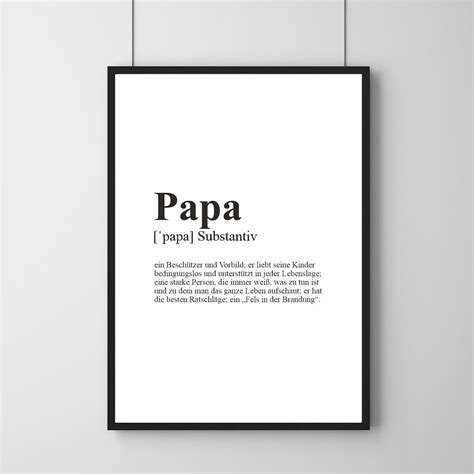 Cartel PAPA Definición Padre Día del Padre Idea de regalo Diciendo de