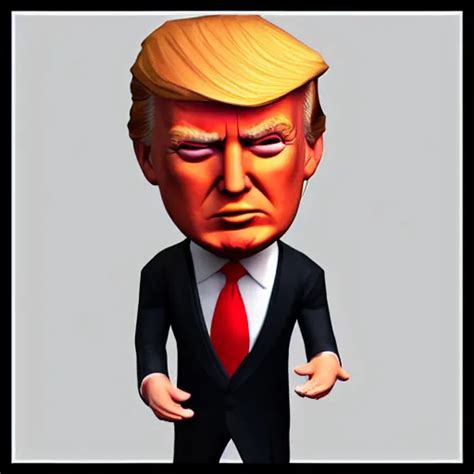 Trump Bobblehead Low Polygon Model Cs 1 6 Texture Stable Diffusion