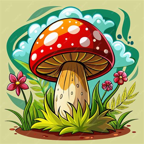 Premium Vector Mushroom Cartoon Vector Illustration Flat Style