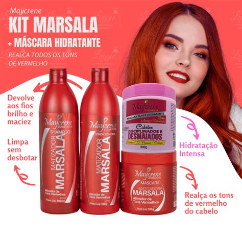 Kit Marsala Matizador de tons vermelhos 1 Máscara de Hidratação