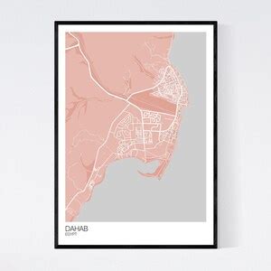 Dahab, Egypt Map Art Print Many Styles Art Quality Paper Fast Delivery ...