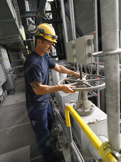 Worker Operating Machinery In Factory Stock Image F0188747