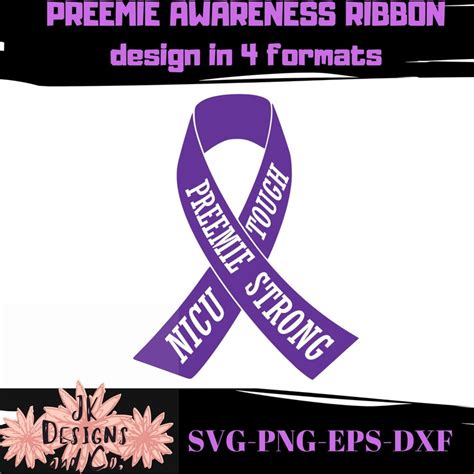 Preemie Awareness Nicu Awareness Ribbon Svg Png Dxf Eps Filea Etsy