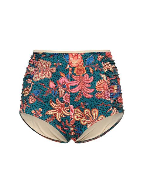 Ulla Johnson Finn Printed Stretch Tech Bikini Bottoms Ulla Johnson