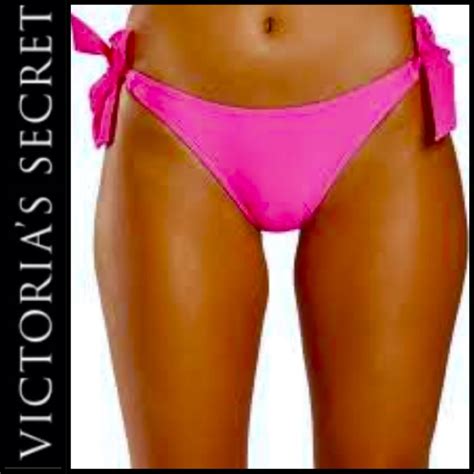 Vs Cheeky Side Tie Neon Pink Bikini Bottoms Gem