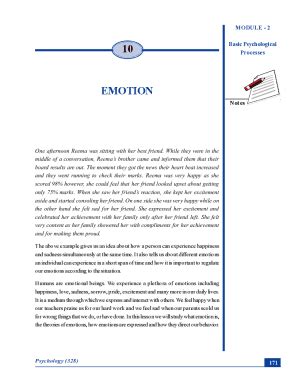 Fillable Online Psychology Motivation And Emotion Class 11 Notes PDF