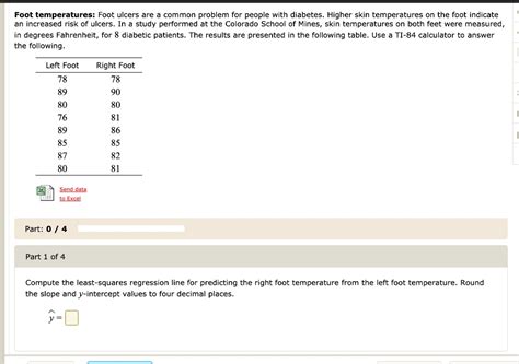 Solved Foot Temperatures Foot Ulcers Are A Common Problem For People