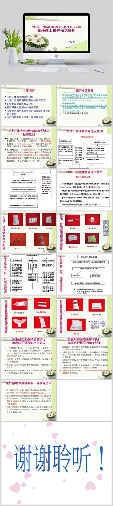 溅洒及职业暴露处理知识培训ppt模板 好课件