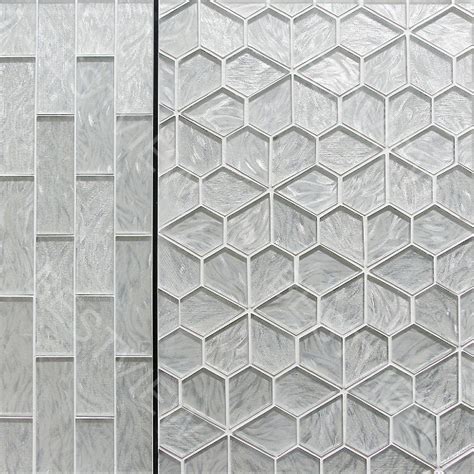 White Laminated Glass Mosaic 2x6 Brick 000733 Buy Glass Mosaic Misty Gray Glass Mosaic