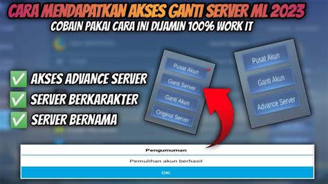 Cara Mendapatkan Akses Fitur Ganti Server ML 2023 Cara Mendapatkan