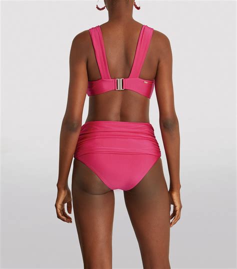 Patbo Pink Halterneck Ruched Bikini Top Harrods Uk