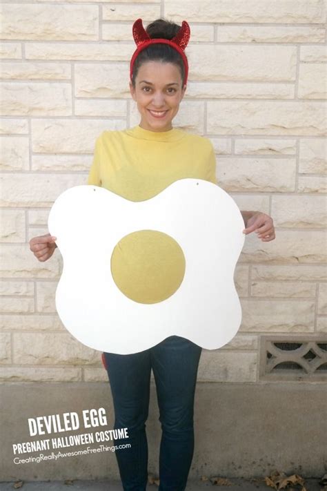 Easy Diy Deviled Egg Costume Craft Pregnant Halloween Deviled Egg Costume Pregnancy