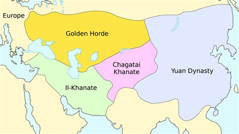 Mongol Empire Map Khanates