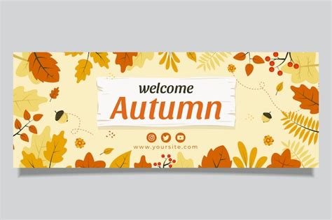 Free Vector | Autumn facebook cover with leaves