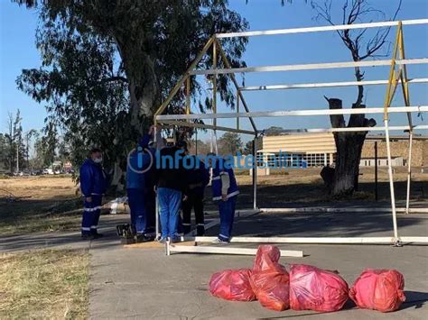 El zonda arrasó con el puesto de desinfección SAMEC del Centro de