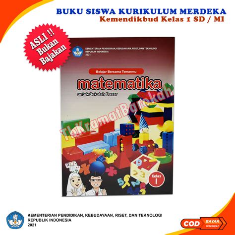 Jual Buku Paket Pelajaran Siswa Matematika Kurikulum Merdeka Kelas 1 Sd Mi Madrasah Kemendibud