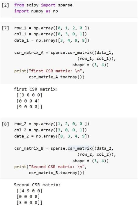 Python Scipy Sparse Csr Matrix Python Guides