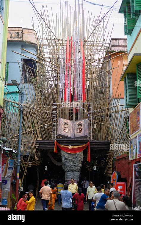 Picture Of Decorated Durga Puja Pandal In Kolkata West Bengal India