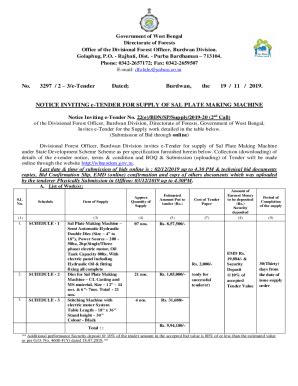 Fillable Online Government Of West Bengal Forest Department West