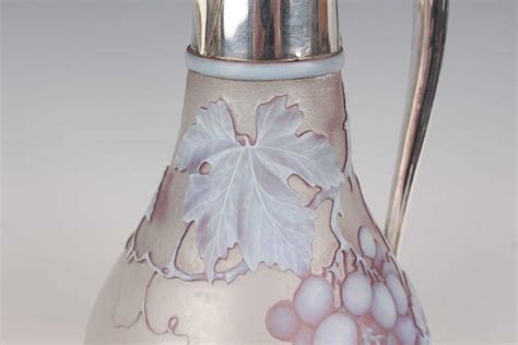 A Late Victorian Silver Mounted Cameo Glass Claret Jug Probably By Thomas Webb The Ovoid Body C