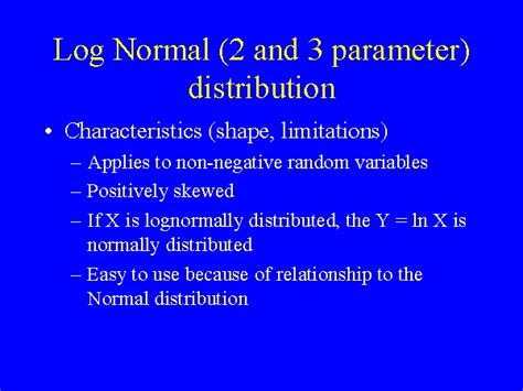 Log Normal And Parameter Distribution