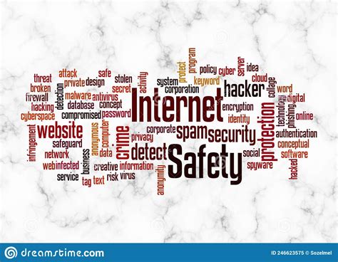 Word Cloud With Internet Safety Concept Create With Text Only Stock Illustration Illustration