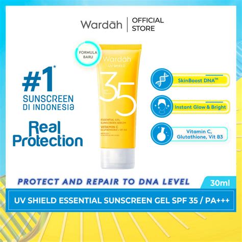 Jual Wardah Uv Shield Essential Sunscreen Gel Spf 35 Pa 40 Ml Shopee Indonesia